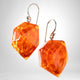 ZSISKA Rock Candy orange short-hook statement earrings