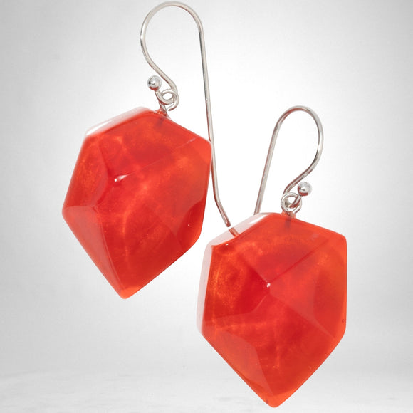 ZSISKA Rock Candy red short-hook statement earrings