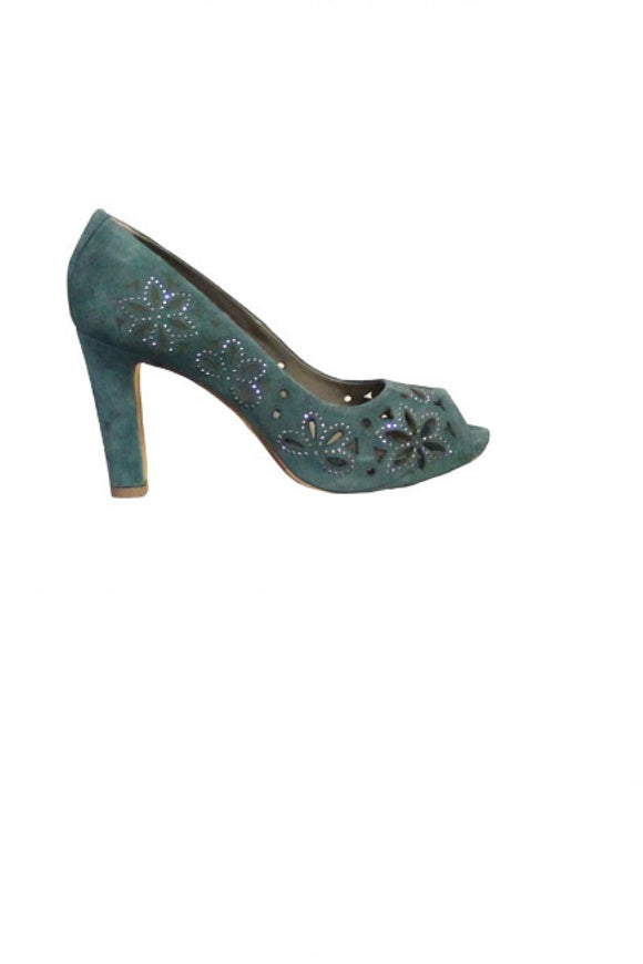 Green Suede Progetto Heel Style and Grace