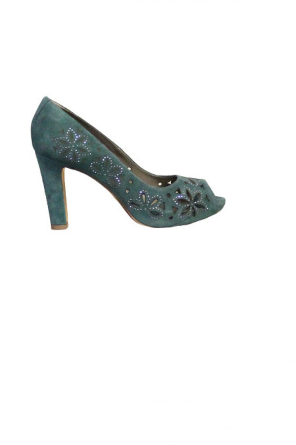 Green Suede Progetto Heel Style and Grace
