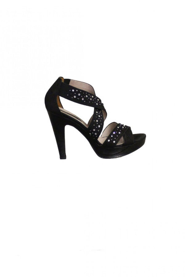 Black Studded Progetto Sandal Heel Style and Grace