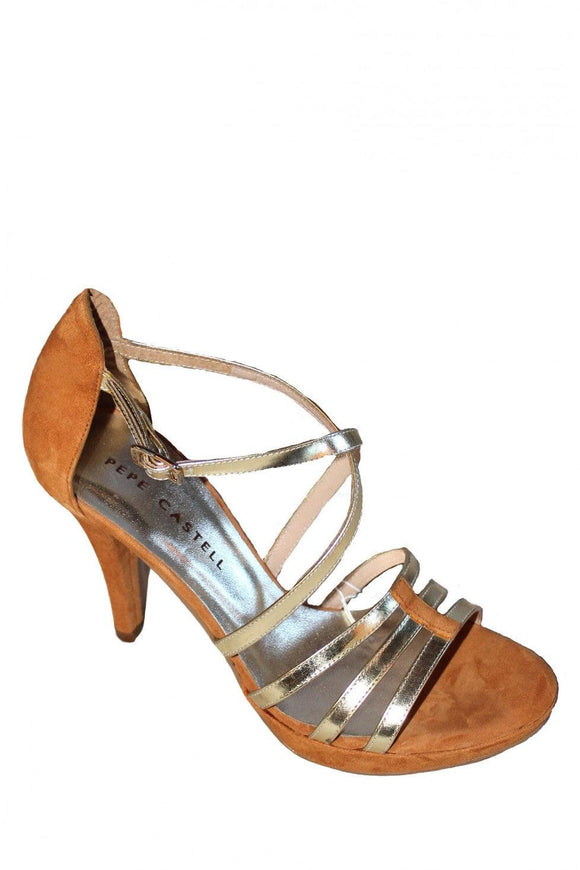 Tan Pepe Castel Strappy Heel Style and Grace