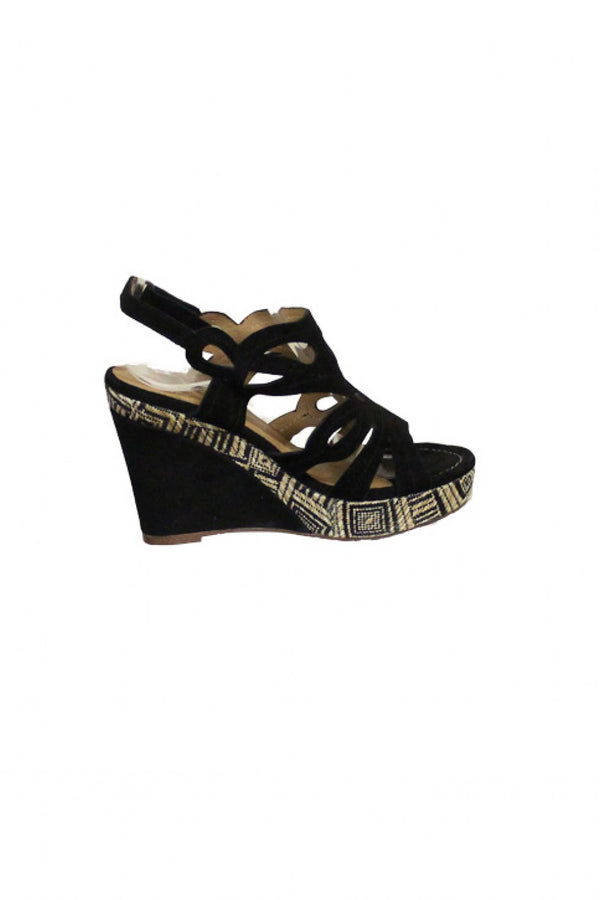 Black Karston Wedge Sandal Style and Grace